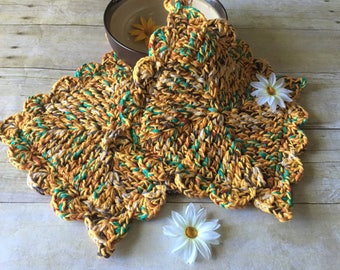 Pot Holders, Crochet Potholder, Kitchen Potholder, Gold Pot Holder, Gifts for her, Potholders, Fall, Autumn, Ready to Ship, Stocking Stuffer