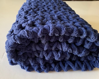 Navy Blue Baby Blanket, Crochet Baby Blanket, Photo Prop, Bernat Blanket, Car Seat Blanket, Baby Boy Blanket, Blue Blanket, Free Shipping