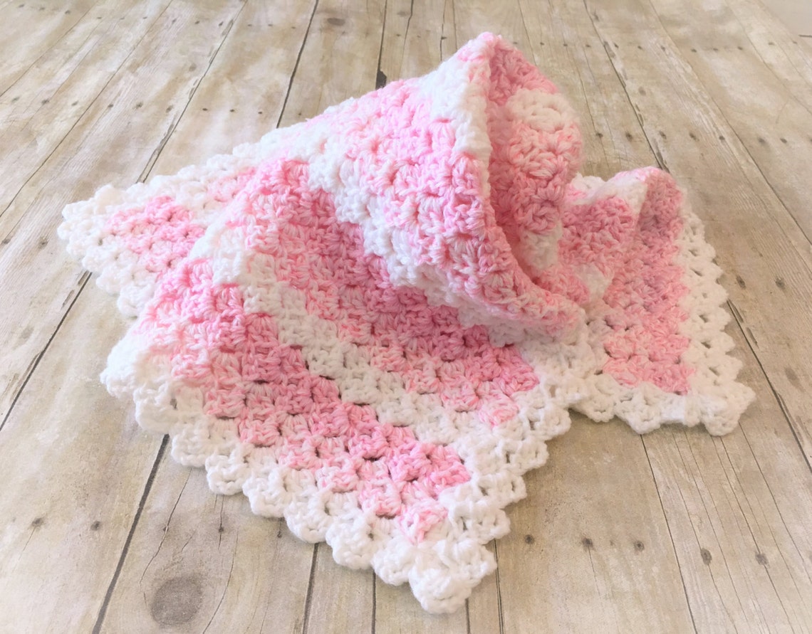 Pink Baby Blanket Crochet Baby Blanket Baby Girl Blanket | Etsy