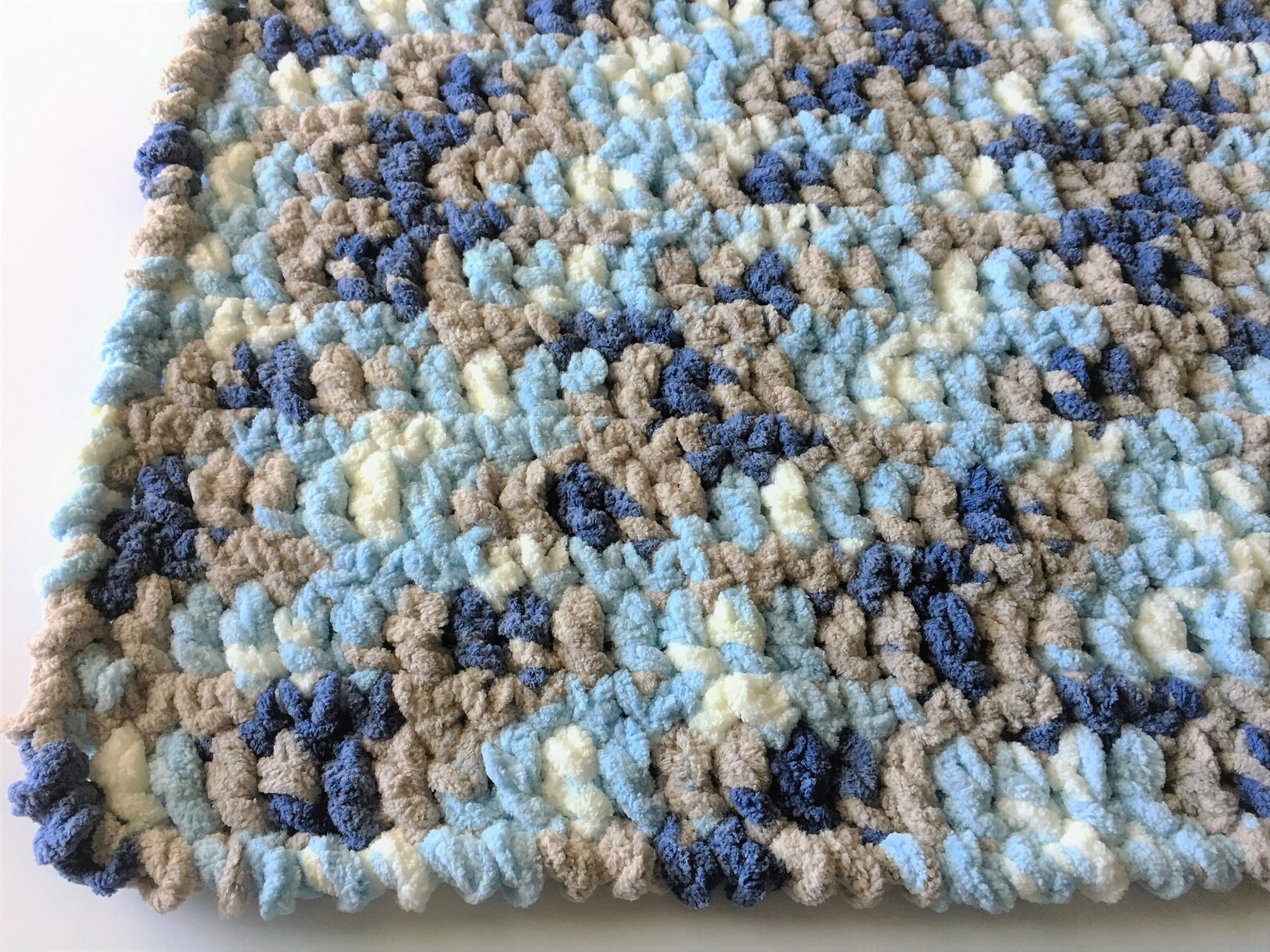 Denim Baby Blanket Crochet Baby Blanket Newborn Blanket Etsy