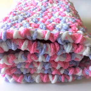Pink Baby Blanket, Crochet Baby Blanket, Baby Girl Blanket, Baby Shower Gift, Stroller Blanket, Newborn Blanket, Photo Prop, Free Shipping