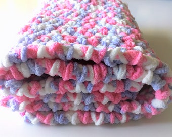 Pink Baby Blanket, Crochet Baby Blanket, Baby Girl Blanket, Baby Shower Gift, Stroller Blanket, Newborn Blanket, Photo Prop, Free Shipping
