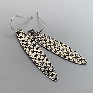 Long Modern Silver Bar Earrings Geometric Silver Earrings Silver Oval Rectangular Sterling Silver Jewelry Gift for Her Contemporary Earrings