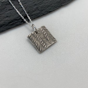 Tiny Square Silver Necklace Silver Square Pendant Necklace Silver Jewelry Handmade Layering Necklace Boho Jewelry Bracelet Charm