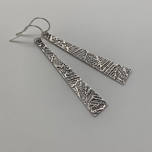 Modern Silver Long Triangle  Bar Earrings Geometric Diamond Deco Style  Earrings Sterling Silver Jewelry Gift for Her Contemporary Jewelry