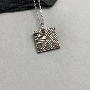 Minimalist Jewelry Tiny Modern Necklace Silver Pendant Simple Necklace Silver Jewelry Square Necklace Layering Necklace Bracelet Charm