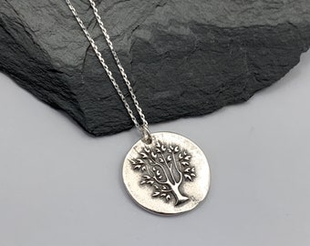 Unique Tree Of Life Sterling Silver Necklace Silver Tree Pendant Necklace Silver Jewelry Gift for Her Handmade Silver Tree Boho Necklace