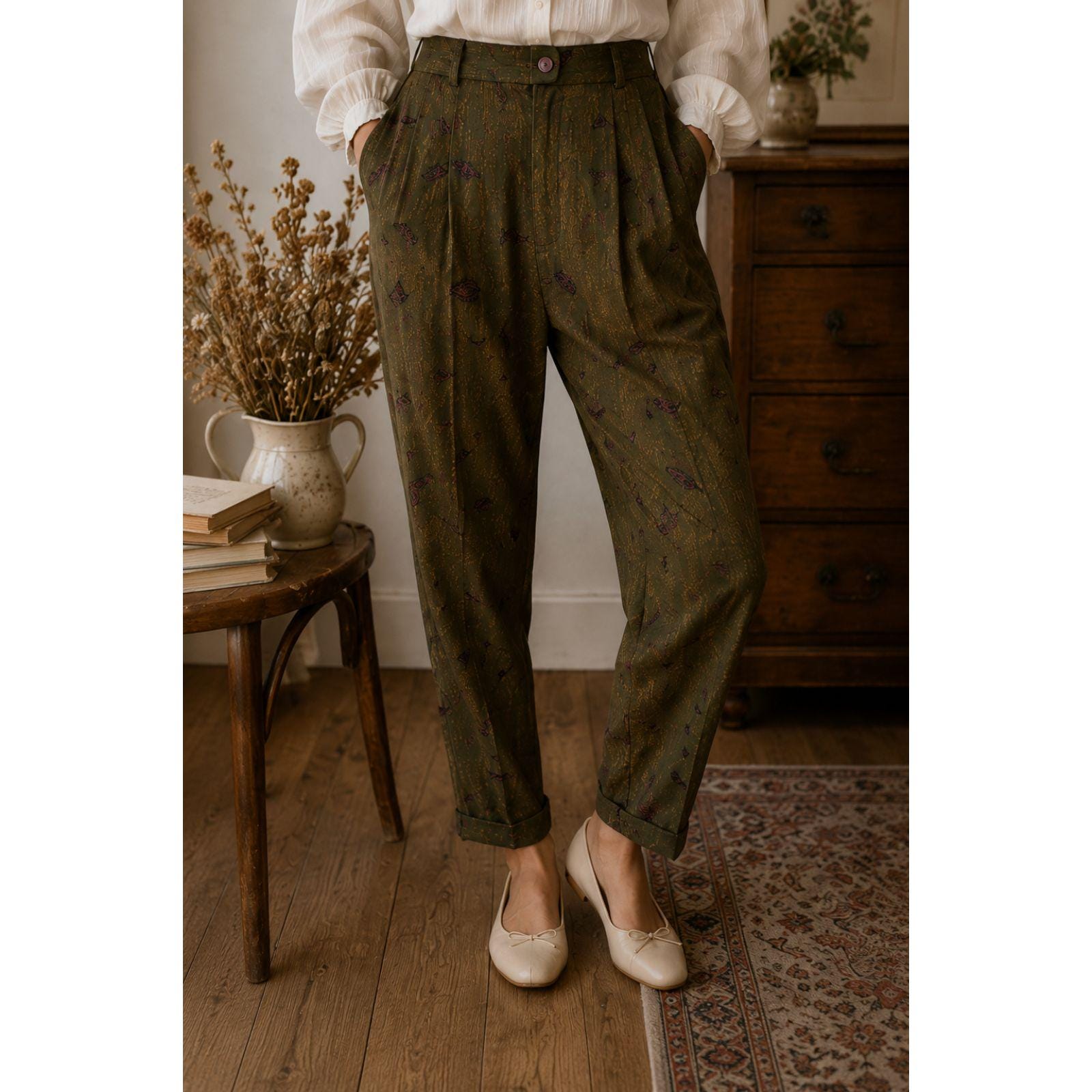 80〜90s Vintage Wide Tapered Trousers 80s Tapered Pants - Etsy
