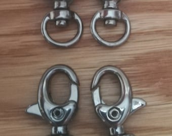 4 Karabinerhaken, black nickel, ca.  3 cm ( 0,70 Euro/Stück)