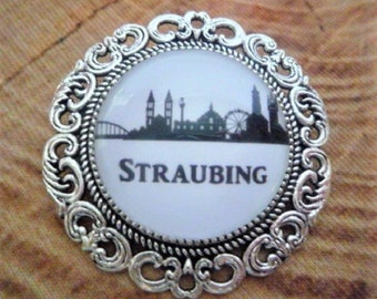 Trachtenbrosche "Straubing", antik-silberfarben