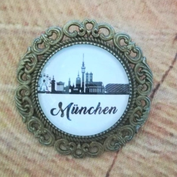 Trachtenbrosche "München", bronzefarben