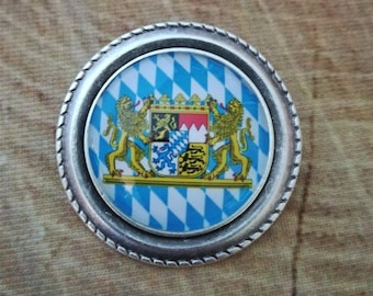 Brosche Bayernwappen, ca. 3,4 cm