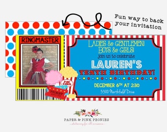 Ladies & Gentleman Circus Themed Invitations