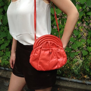 Vintage Italian Sunrise Leather Shoulder Bag