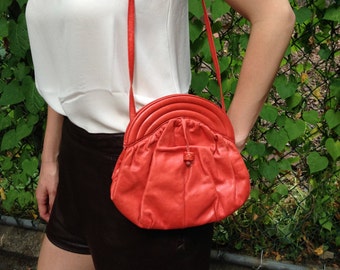 Vintage Italian Sunrise Leather Shoulder Bag