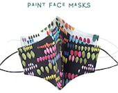 Paint Face Mask rainbow face mask, artist face mask, colourful face mask, double triple layer face mask, happy face mask, pride face mask