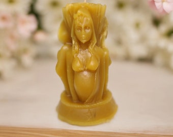 Mother, Maiden, and Crone Single Wick Beeswax Candle by Supernaturally You, Ritual Candle, Mother Maiden And Crone Ritual, Bees Wax Ritual.