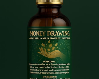 Money Drawing Ritual Oil (2 oz) – SupernaturallyYou™ Prosperity Blend with Real Gold Flakes for Abundance, Wealth & Financial Flow