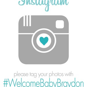 Baby Shower Instagram Hashtag Sign Etsy