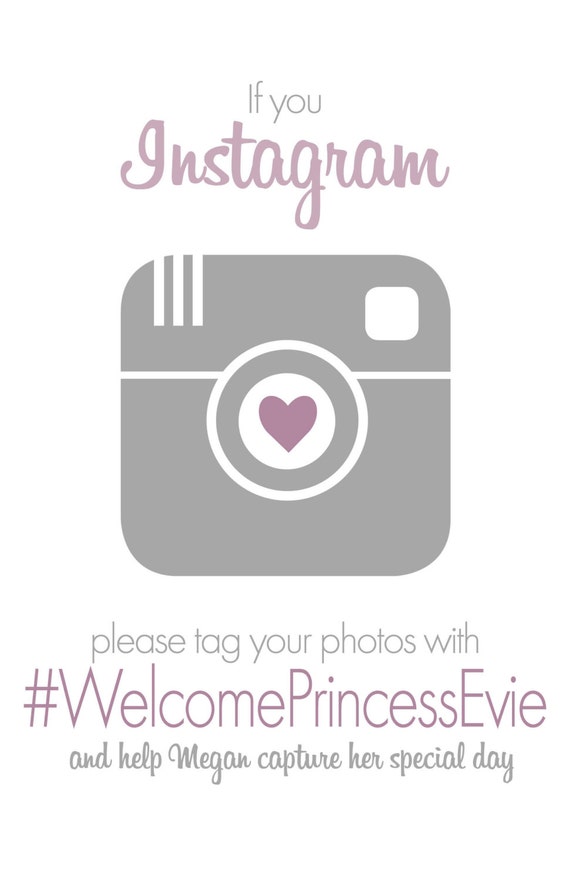 Baby Shower Instagram Hashtag Sign Etsy