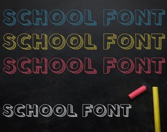 School Chalk Title Font | Handwriting Digital font | School font | Chalk font | Sketch font | Pencil font | TTF font | OTF Font