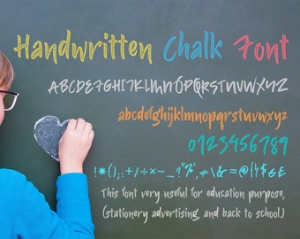 Handwritten Chalk Font | Handwriting Digital Font | Blackboard Font | Chalk Font | Color Font  | Handwritten font | TTF font - OTF Font