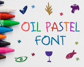 Crayon Letters Font | Crayon Digital font | Oil Font | Pastel Font | Kids font | School font | Color font | TTF font | OTF Font