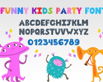 Funny Kids Party Font | Bold Cartoon font | Funny font | Cartoon font | Color font  | Comic Book font | TTF font | OTF Font