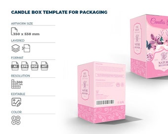 Candle Box Template for Packaging | Perfume Box Template for Packaging | Box Template for Packaging | Ai PDF EPS Formats