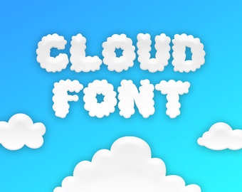 Cloud Font | fluffy cloud font | realistic cloud font | puffy cloud font | cloud font awesome | cotton cloud font | TTF | OTF