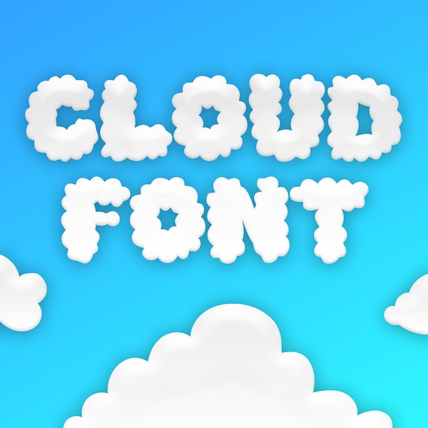 Cloud Font | fluffy cloud font | realistic cloud font | puffy cloud font | cloud font awesome | cotton cloud font | TTF | OTF