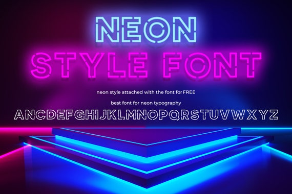 Neon Style Font Led Light Font Neon Fonts Neon Logo Sign Single Stroke Neon  Font Cursive Neon Tube Font TTF OTF - Etsy