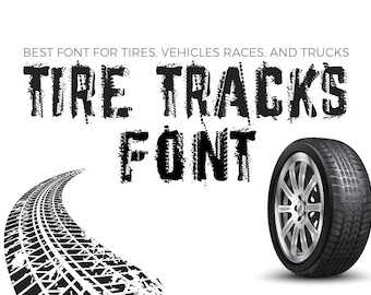 Tire Tracks Font - Rugged Ride Font - Speed Font - Racing Font - Grunge Tire Font - Sport Font - Car Font - Tire Font - TTF - OTF