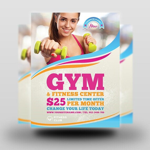 Printable Fitness Flyer Gym Flyer Yoga Flyer Flyer Etsy