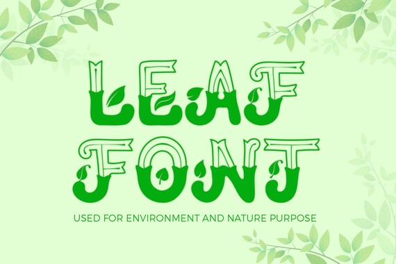 Leaf Font Nature Font Leafy Font Tree Font Color Font - Etsy Australia