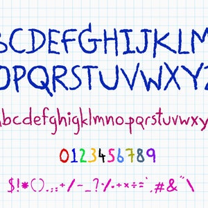 Crayon Letters Font Crayon Digital font Oil Font Pastel Font Kids font School font Color font TTF font OTF Font image 5