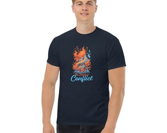 Illustration of fire element | The Eternal Conflict | Fire and Water | T-Shirt | The Dance of Fire and Water