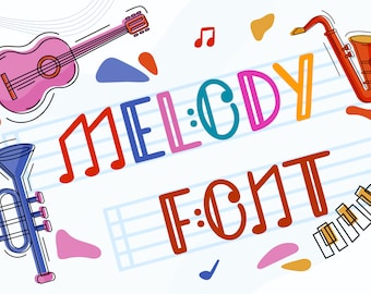 Melody Font | Music Font | Music Note Font | Sheet Music Font | Sweet Soul Font | Party Font | Title Font  | TTF font - OTF Font