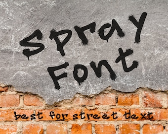 Spray Font | Brush Digital font | Grunge font | Paint font | Color font  | Kids font | TTF font | OTF Font