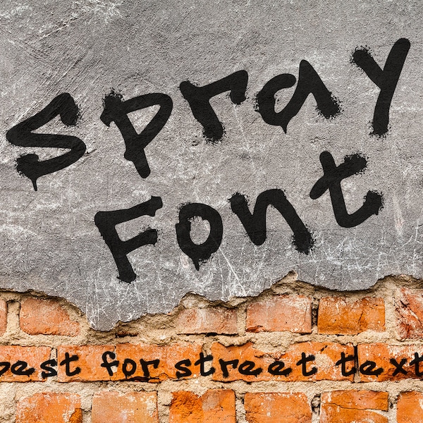 Spray Font | Brush Digital font | Grunge font | Paint font | Color font  | Kids font | TTF font | OTF Font