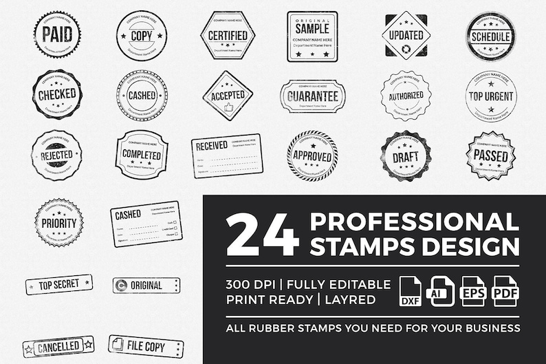 Stamp Collection Rubber stamp design Company stamp Custom art rubber stamps Rubber stamp design template image 1