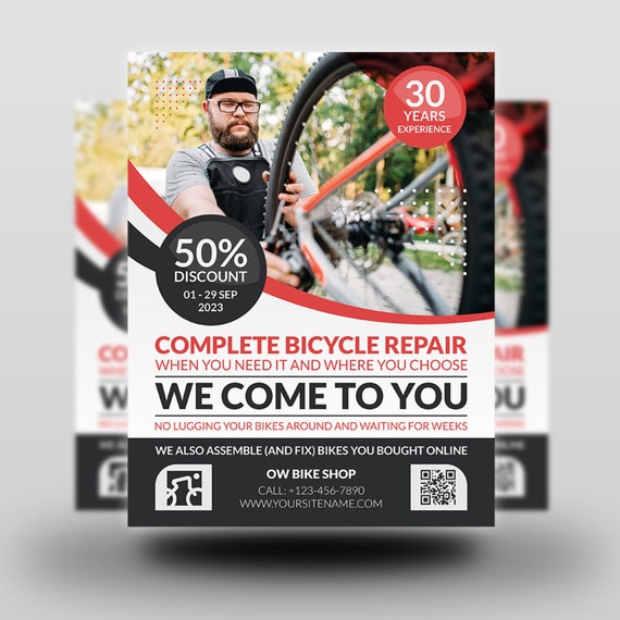 Bicycle Services Flyer Template Bike 