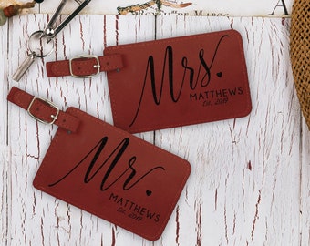 personalized mr and mrs luggage tags