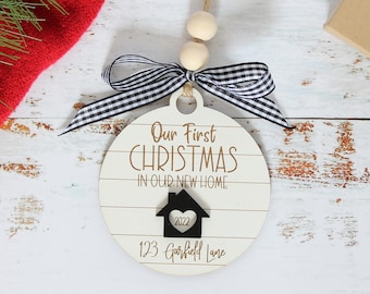 Our First Home Ornament, House Ornament, New Home Ornament, Personalized First Home Christmas Ornament, Christmas Gift, Real Estate Gifts