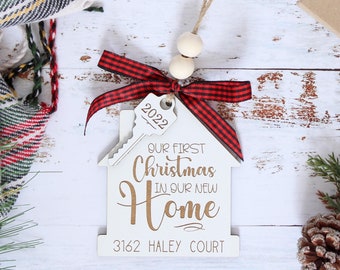 Our First Home Christmas Ornament, Real Estate Agent Gift, New Home Ornament, Personalized New Home Christmas Ornament, Christmas Gift