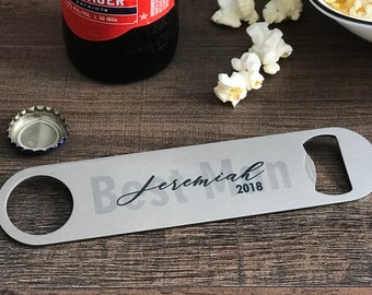 personalized groomsmen beer metal bottle opener wedding favor gift for him