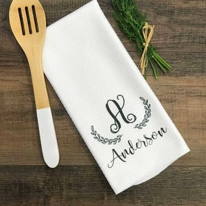 Monogram Kitchen Towel Personalized Kitchen Towels Tea Towel Kitchen Towels Kitchen Decor Kitchen Towel Hostess Gift Housewarming Etsy