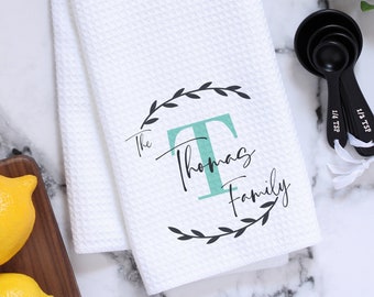 Tea towel, Personalized Kitchen Towel, Custom kitchen towel, Dish Towel, Hand towel, Farmhouse Décor, Hostess gift, Housewarming Gift