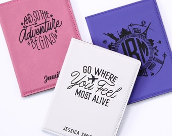 Personalized Passport Holder, Custom Passport Cover, Travel Wallet Gift for Women