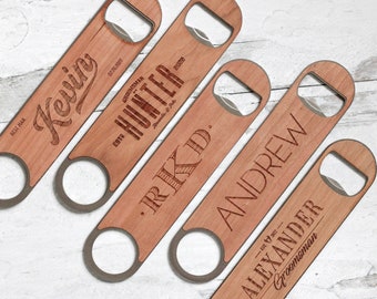 Custom Bottle Opener, Personalized Bar Key, Beer Bottle Opener, Officiant Gift, Groomsman Gift, Bartender Gifts, Bar Blade, Speed Opener